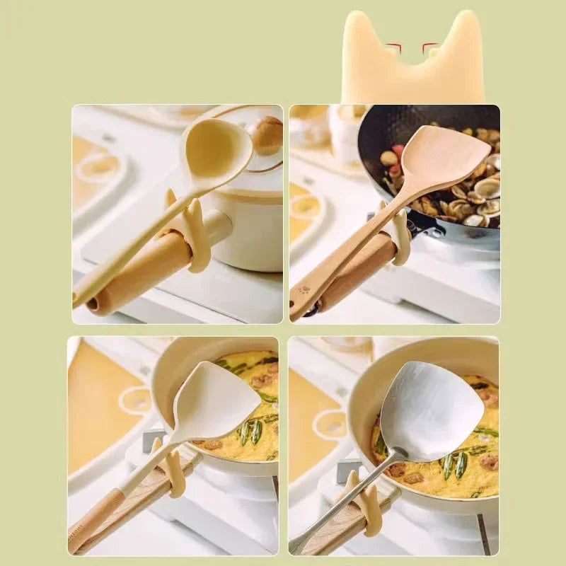 Hands-Free Spatula & Spoon Rest - No Mess, No Stress Cooking Tool!