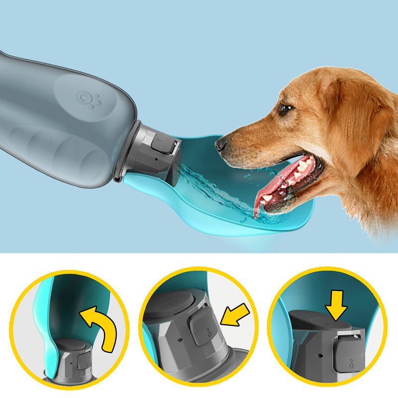 800ml Leakproof Dog Water Bottle with Foldable Bowl – Perfect for Golden Retrievers & Outdoor Adventures