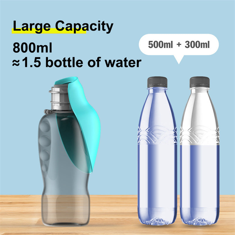 800ml Leakproof Dog Water Bottle with Foldable Bowl – Perfect for Golden Retrievers & Outdoor Adventures